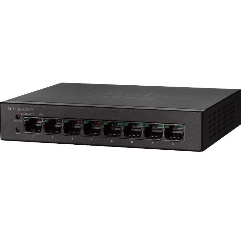 سوئیچ شبکه سیسکو 8 پورت SF110D-08HP