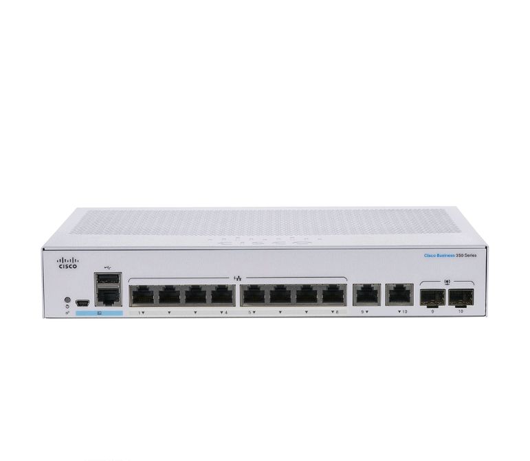 سوئیچ شبکه PoE مدیریتی سیسکو CBS350-8S-E-2G 8port