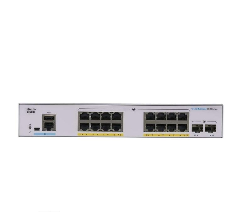 سوئیچ شبکه سیسکو مدیریتی 16 پورت CBS350-16FP-2G
