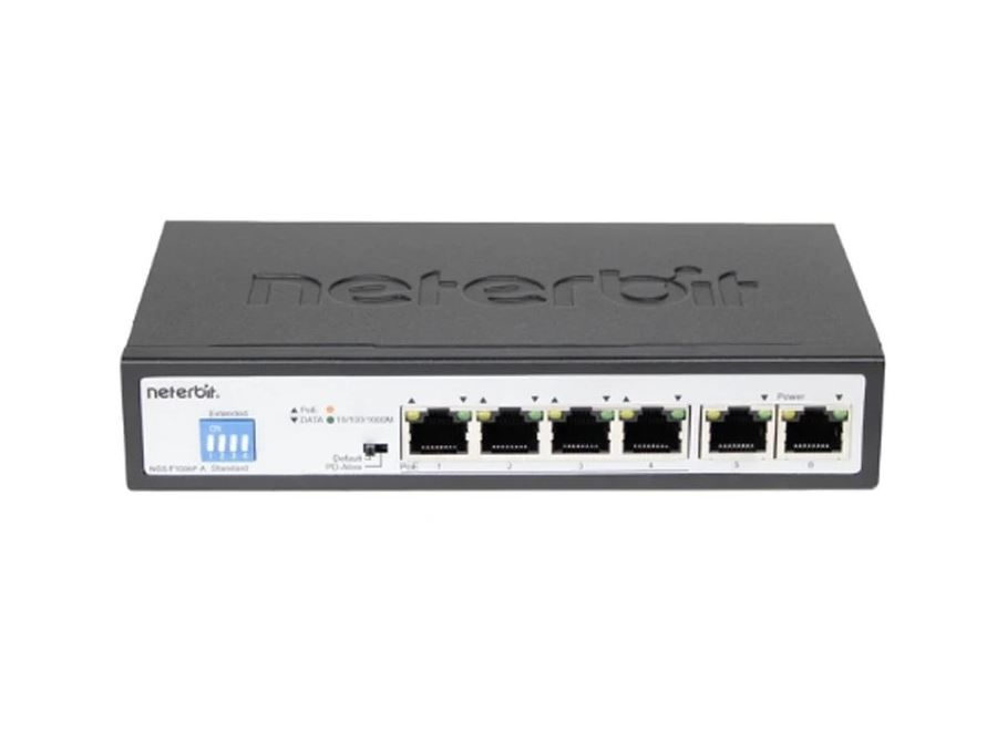 سوئیچ شبکه نتربیت 6 پورت NGS-F1010P-A