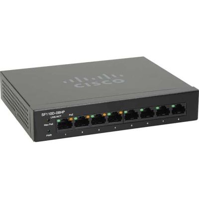 سوئیچ PoE سیسکو 8 پورت SF100D-08P-NA